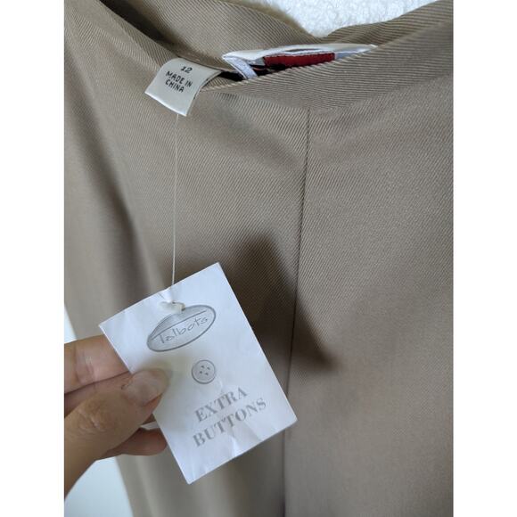 NWT VTG Talbots Women Silk Twill Brown High Waist Trouser Pant Size 12 Old Money - Picture 10 of 11